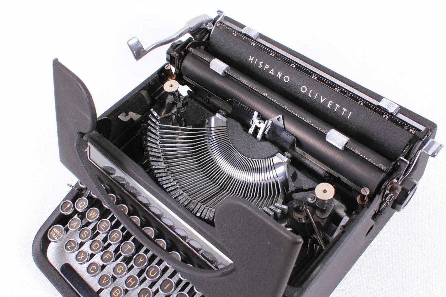 Hispano Olivetti Studio 46 (42) Classic Black Vintage, Manual Typewriter, Professionally Serviced - ElGranero Typewriter.Company