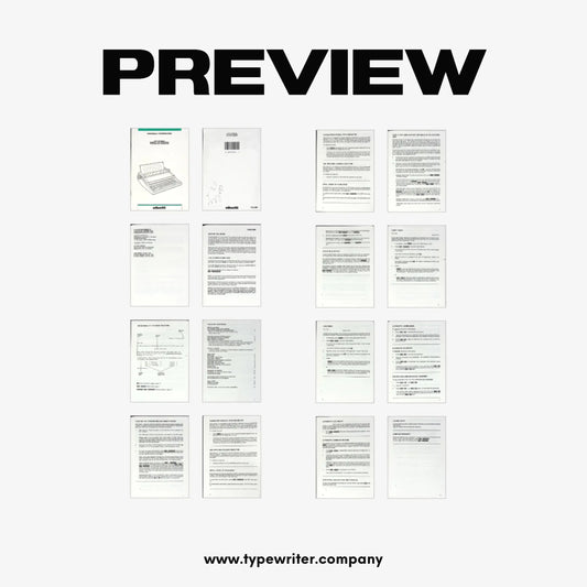 Instruction Manual for Vintage Typewriter Olivetti ET Personal, PDF in Various Languages - ElGranero Typewriter.Company