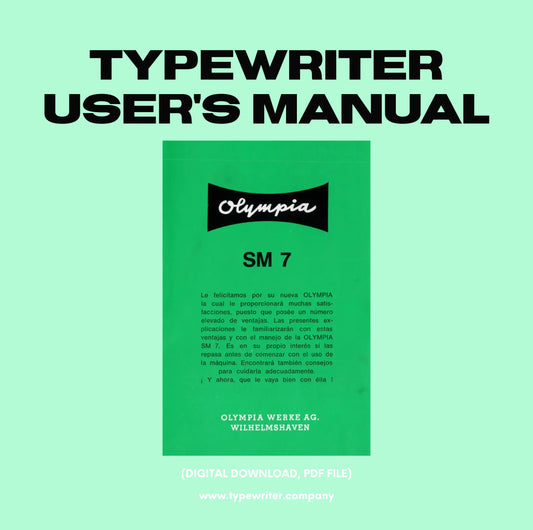 Instruction Manual for Vintage Typewriter Olympia SM7, PDF in Spanish - ElGranero Typewriter.Company
