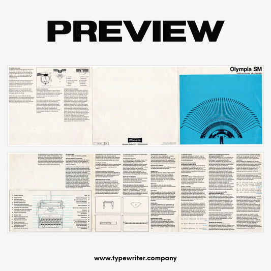 Instruction Manual for Vintage Typewriter Olympia SM9, PDF in Spanish - ElGranero Typewriter.Company