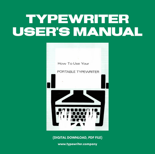 Instruction Manual for Vintage Typewriter, PDF in English - ElGranero Typewriter.Company