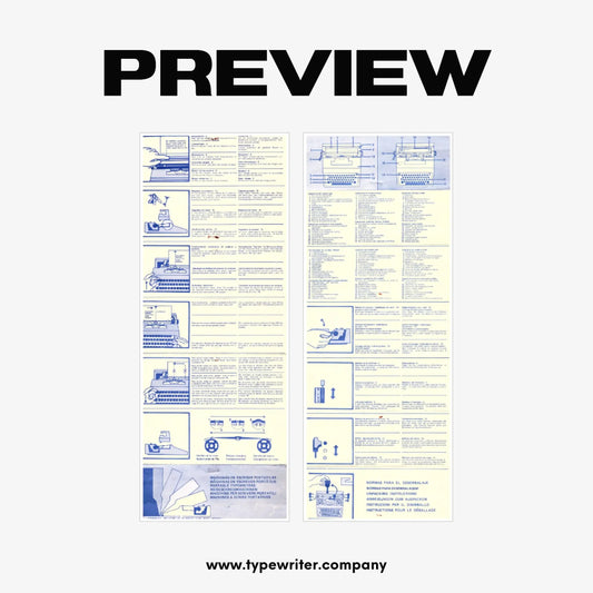 Instruction Manual for Vintage Typewriters, Universal, in Various Languages - ElGranero Typewriter.Company