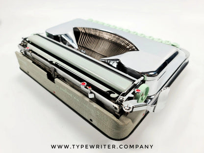 Limited Edition Hermes Baby Chrome Plated Typewriter Serviced, case - ElGranero Typewriter.Company