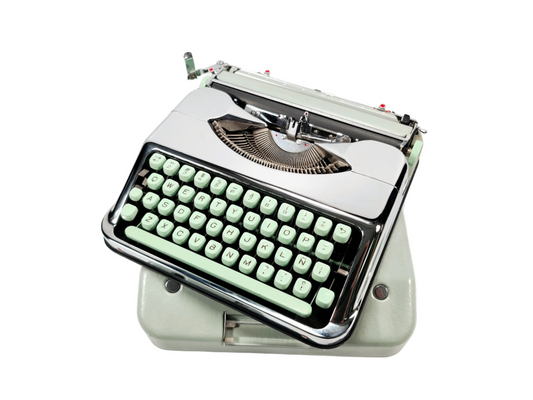 Limited Edition Hermes Baby Chrome Plated Typewriter Serviced, case ElGranero Typewriter.Company