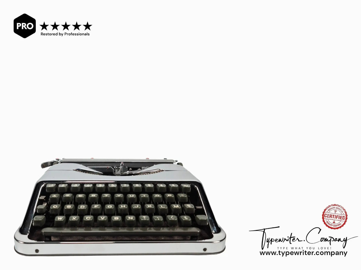 Limited Edition Hermes Baby Chrome-Plated Typewriter Serviced, dark - ElGranero Typewriter.Company