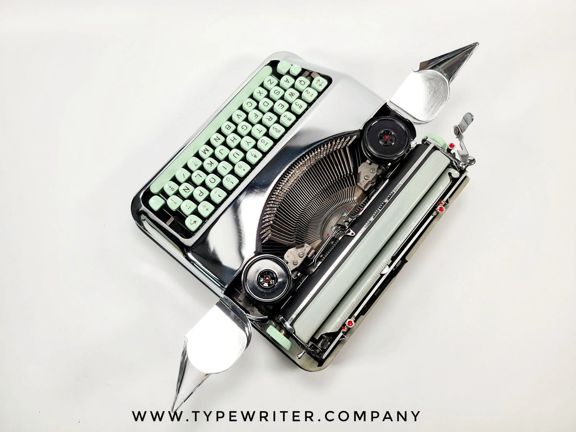 Limited Edition Hermes Baby Chrome Plated Typewriter Serviced, no case - ElGranero Typewriter.Company