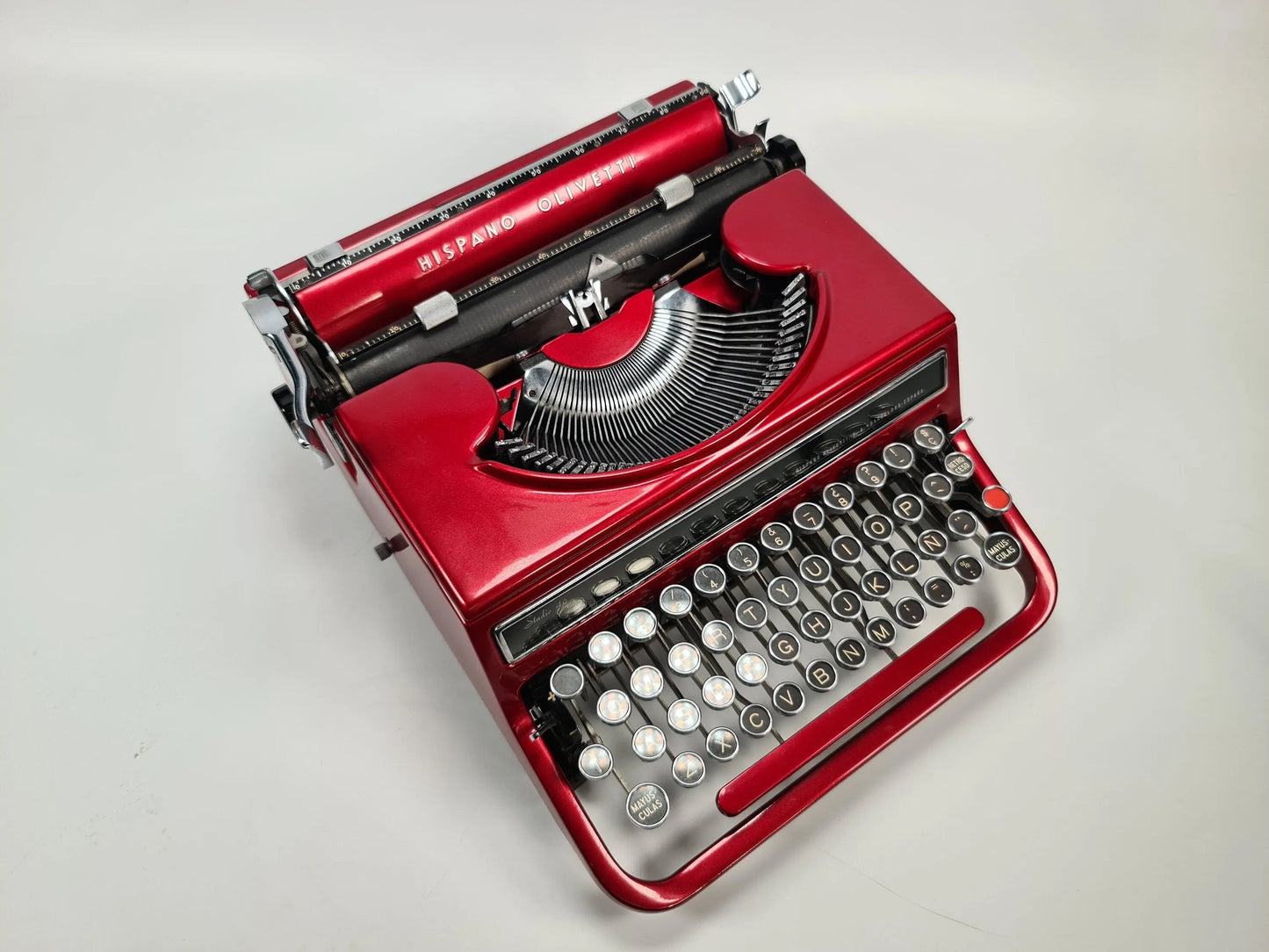 Limited Edition Hispano Olivetti Studio 46 (42) Burgundy Vintage, Manual Typewriter, Professionally Serviced - ElGranero Typewriter.Company