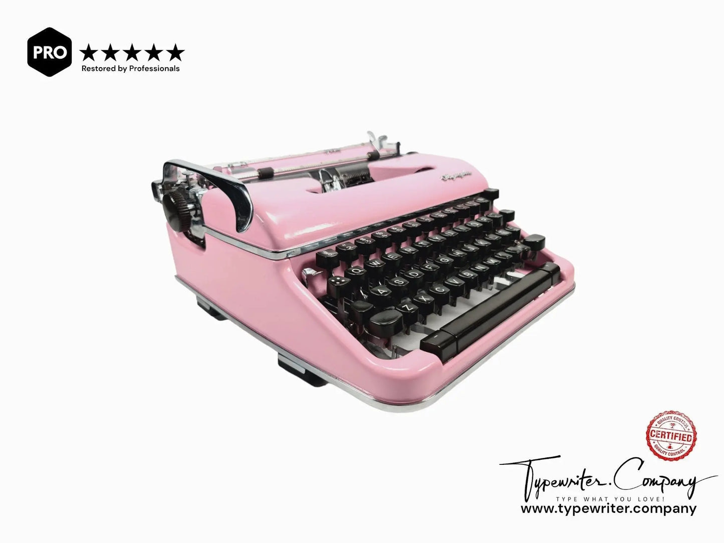 Limited Edition Olimpia SM4 Pink Typewriter, Vintage, Mint Condition, Manual Portable, Professionally Serviced by Typewriter.Company - ElGranero Typewriter.Company