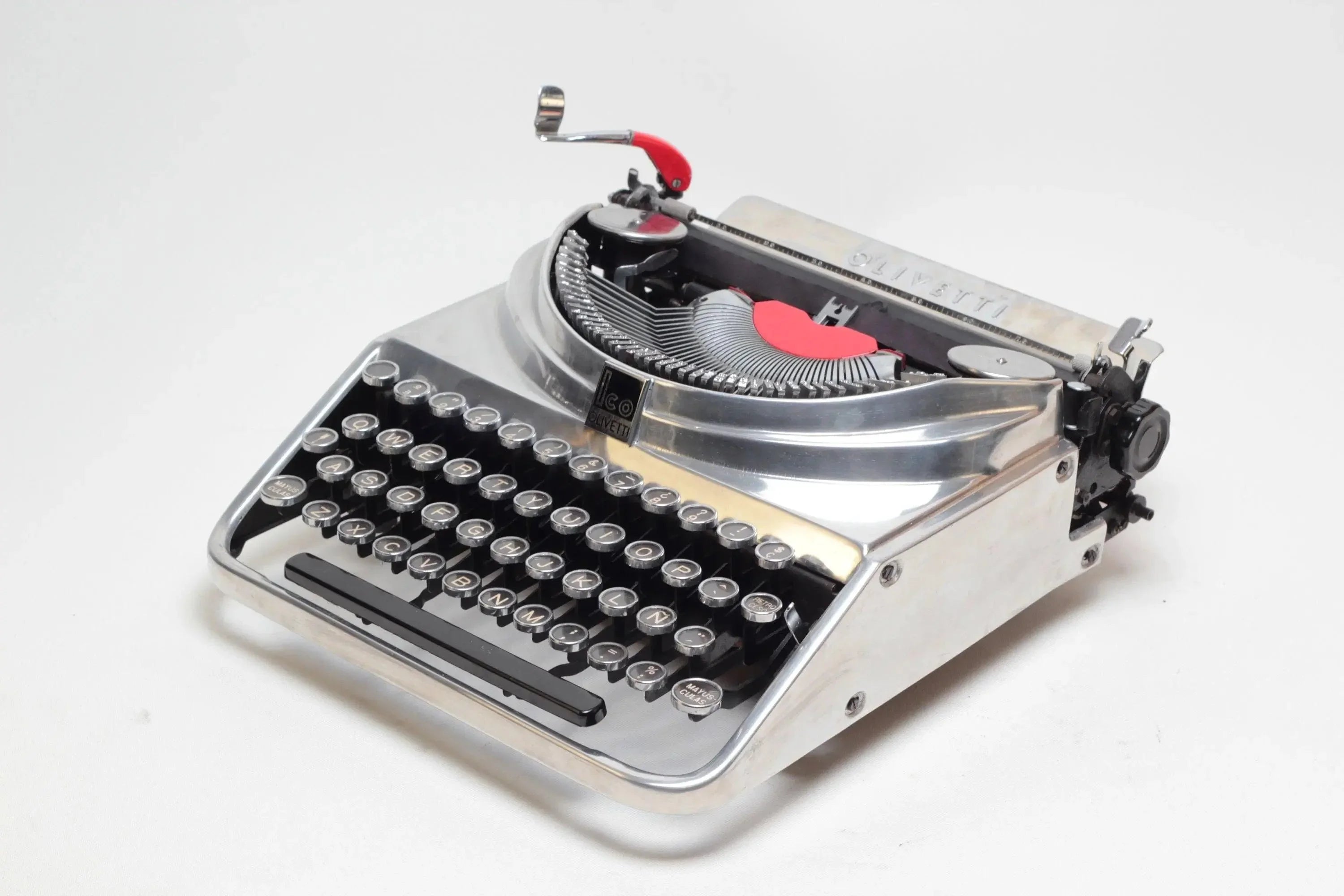 Olivetti Ico MP1 Polished Silver, Vintage Manual Typewriter, Restored ...