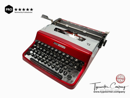 Olivetti Lettera 32 Pro Burdeos y Plata Máquina de Escribir Manual Vintage, Restaurada - ElGranero Typewriter.Company