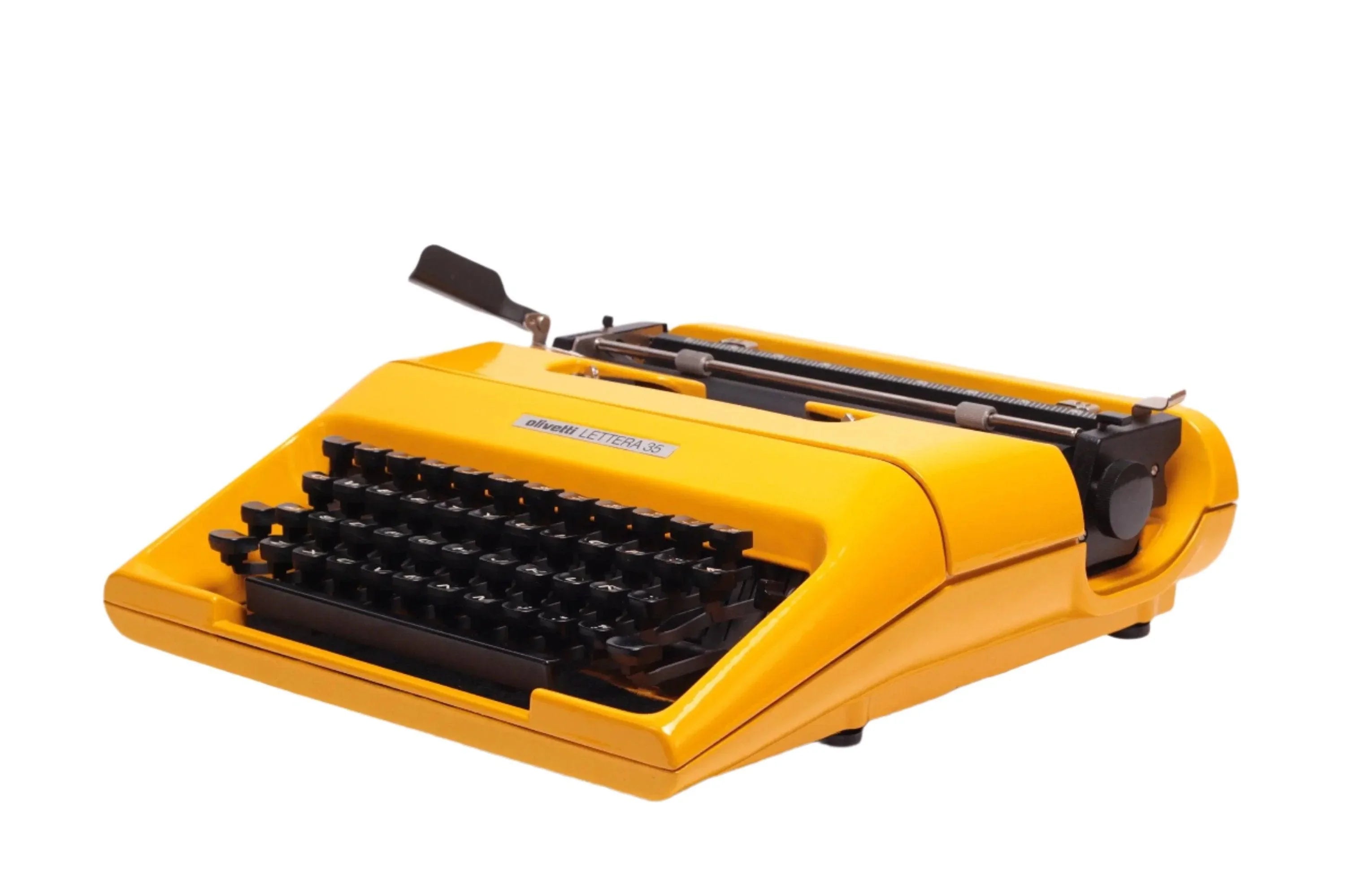 Olivetti Lettera 35 Glossy Yellow Vintage, Manual Typewriter
