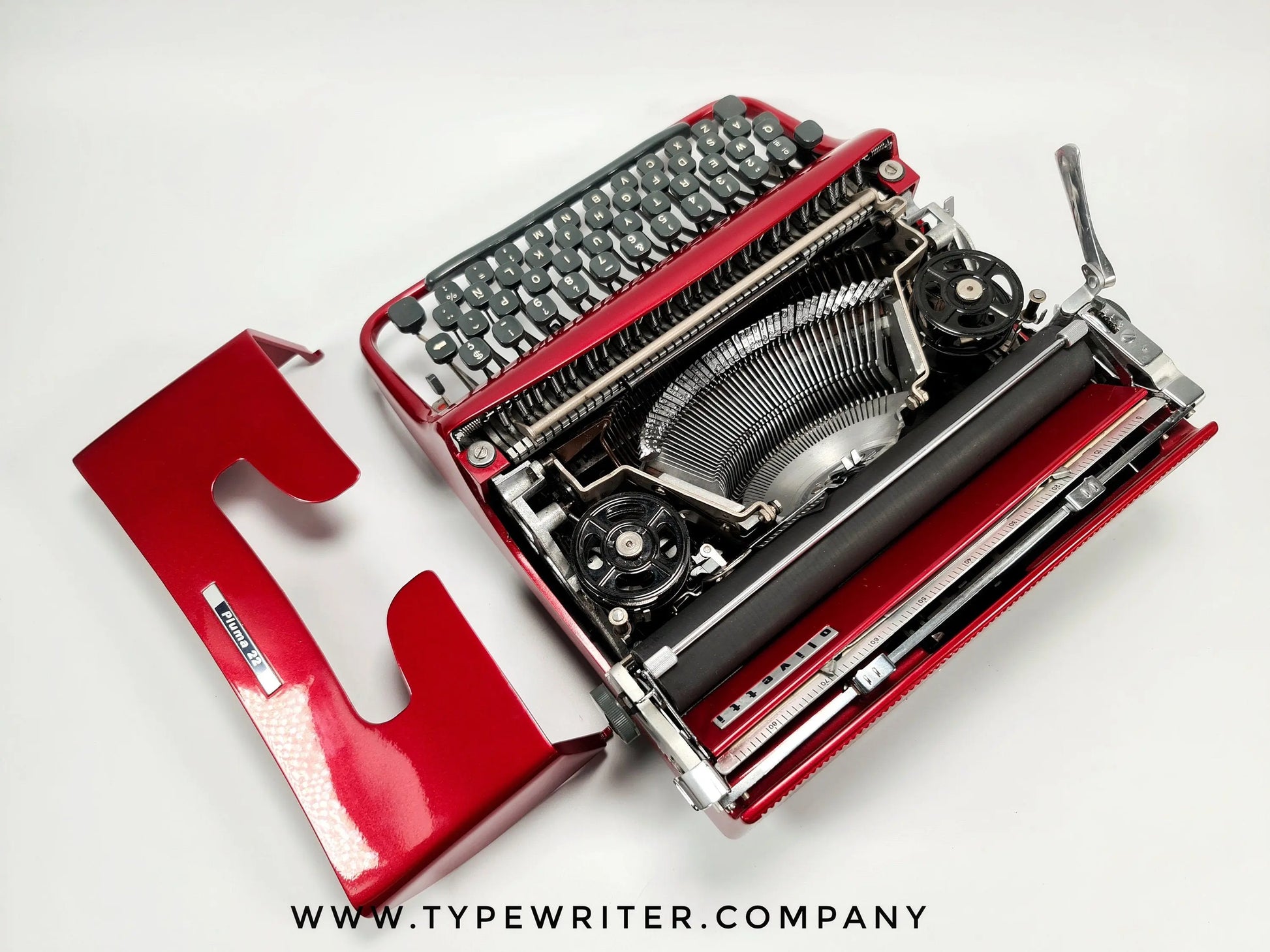 Limited Edition Olivetti Pluma 22 Coral Red, Vintage, Mint Condition, Manual Portable, Professionally Serviced by Typewriter.Company - ElGranero Typewriter.Company