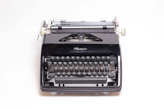 Limited Edition Olympia SM Custom Black Typewriter, Vintage, Mint Condition, Manual Portable, Professionally Serviced by Typewriter.Company - ElGranero Typewriter.Company