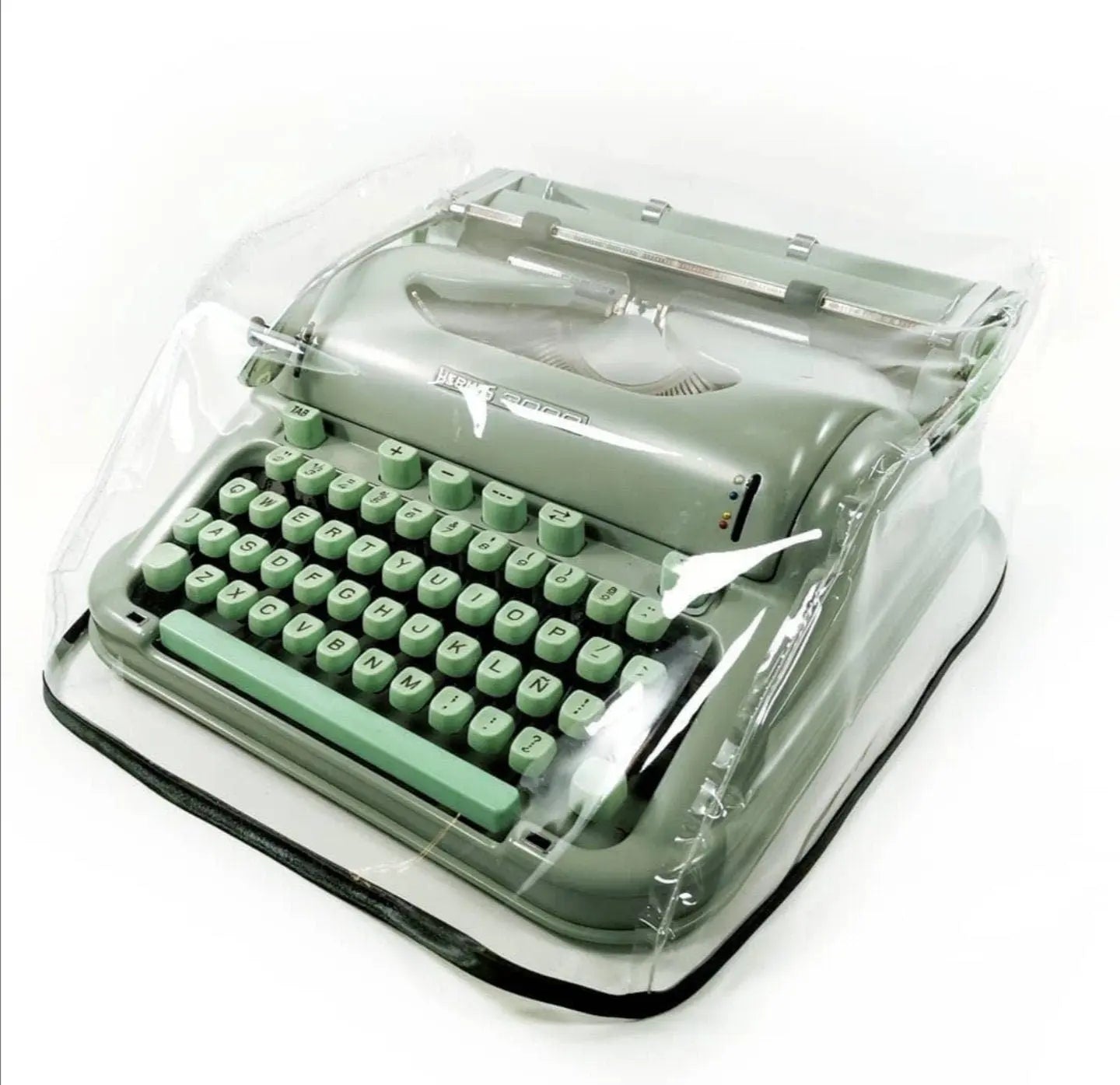 MEDIUM Transparent Dust Cover, Vinyl PVC for M size Manual Typewriter Hermes 3000, 2000, Hermes Media3 - ElGranero Typewriter.Company