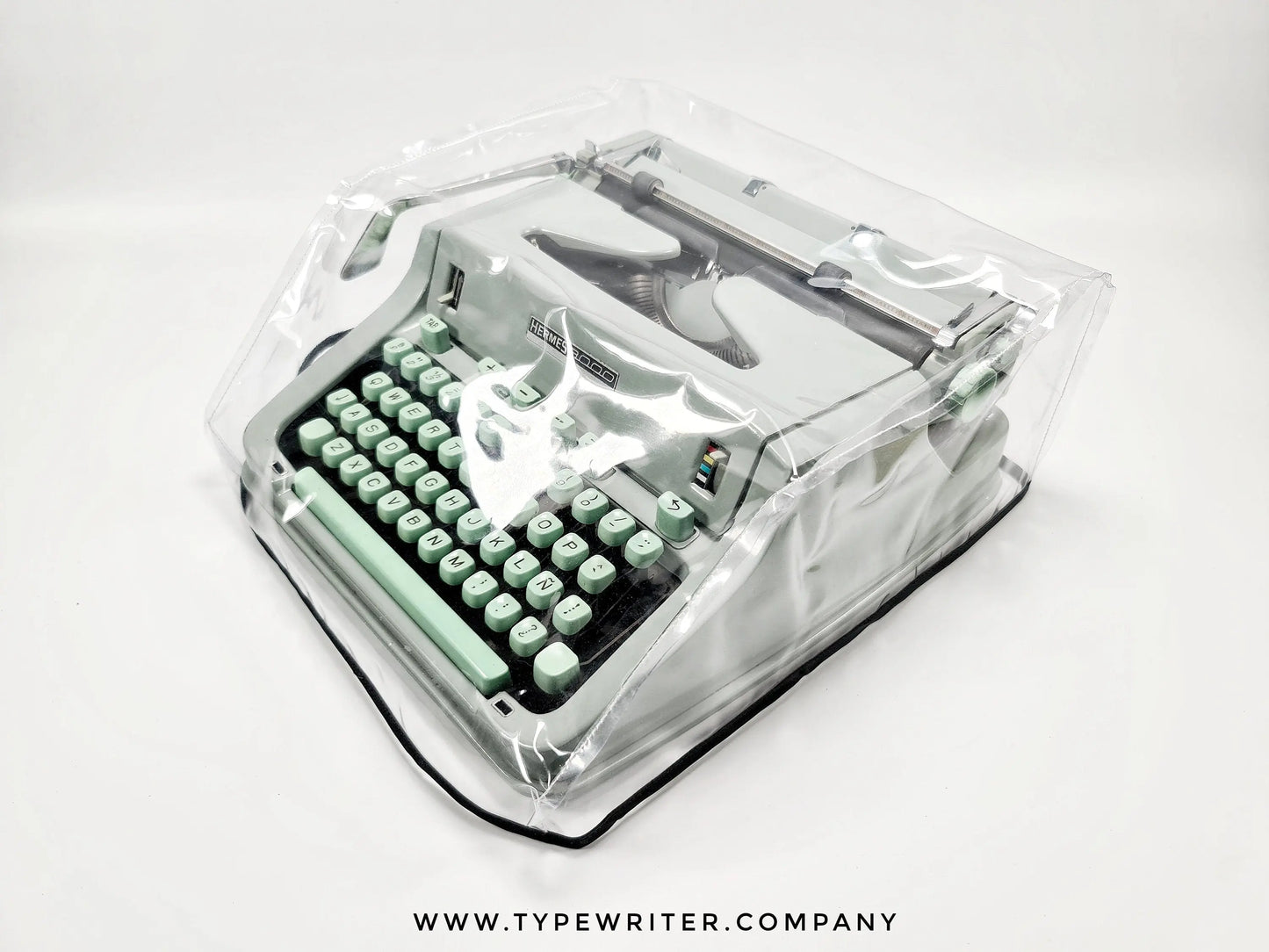 MEDIUM Transparent Dust Cover, Vinyl PVC for M size Manual Typewriter Hermes 3000, 2000, Hermes Media3 - ElGranero Typewriter.Company