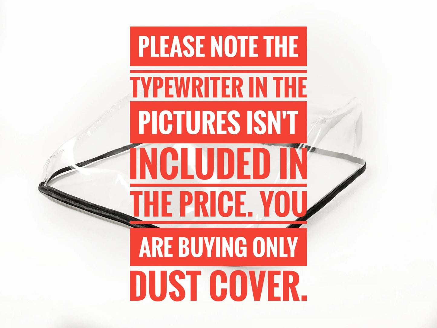 MEDIUM Transparent Dust Cover, Vinyl PVC for M size Manual Typewriter Olivetti 25 - ElGranero Typewriter.Company