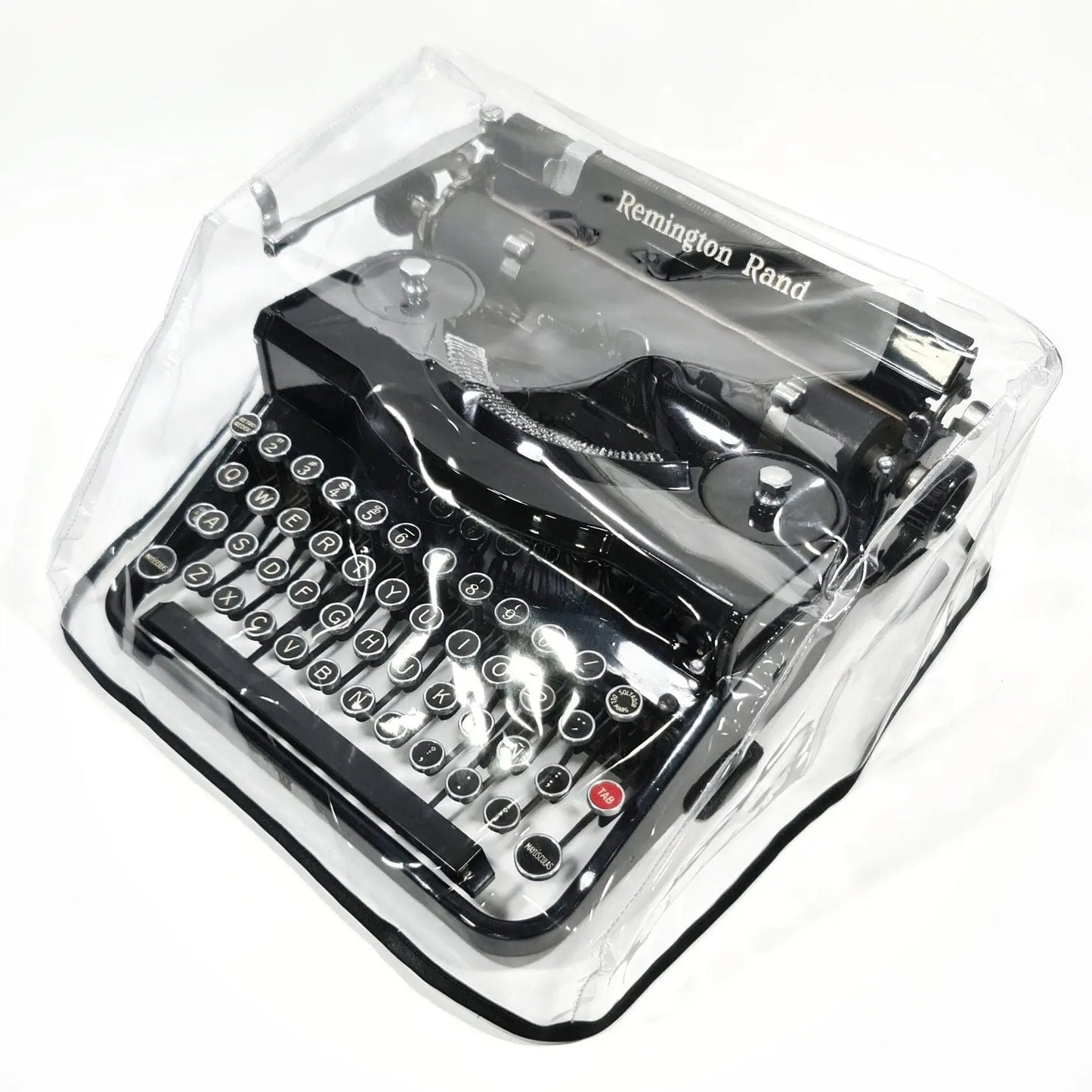MEDIUM Transparent Dust Cover, Vinyl PVC for M size Typewriter Remington Model 1, Rand, Streamliner, De Luxe, 5, Travel Riter - ElGranero Typewriter.Company