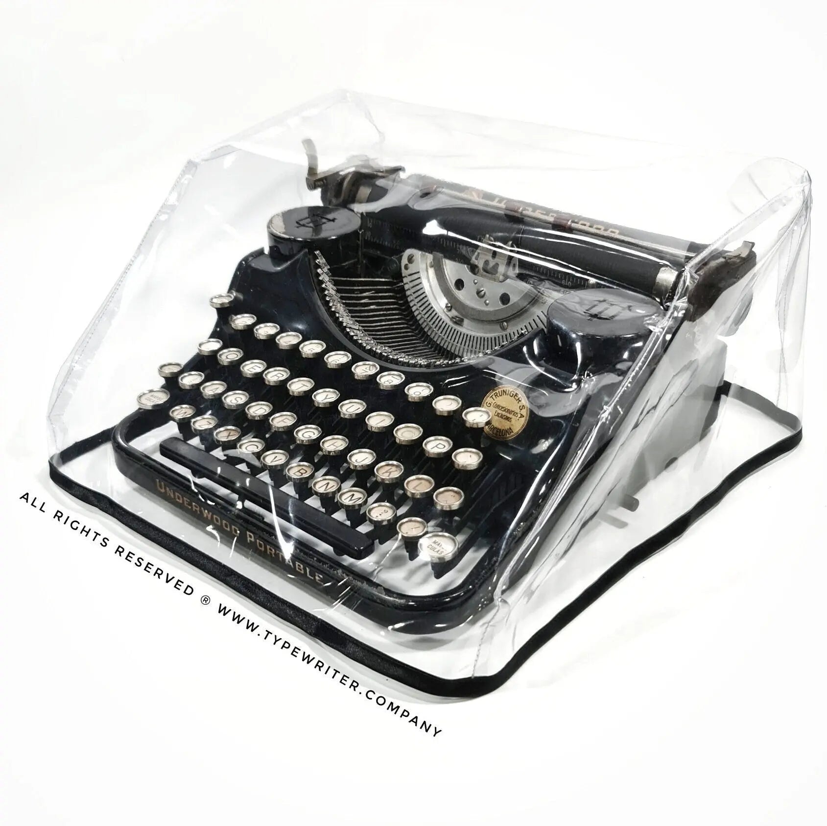 MEDIUM Transparent Dust Cover, Vinyl PVC for M size Typewriter Underwood Portable, Remington Rand, Streamliner, De Luxe, 5, Travel Riter - ElGranero Typewriter.Company