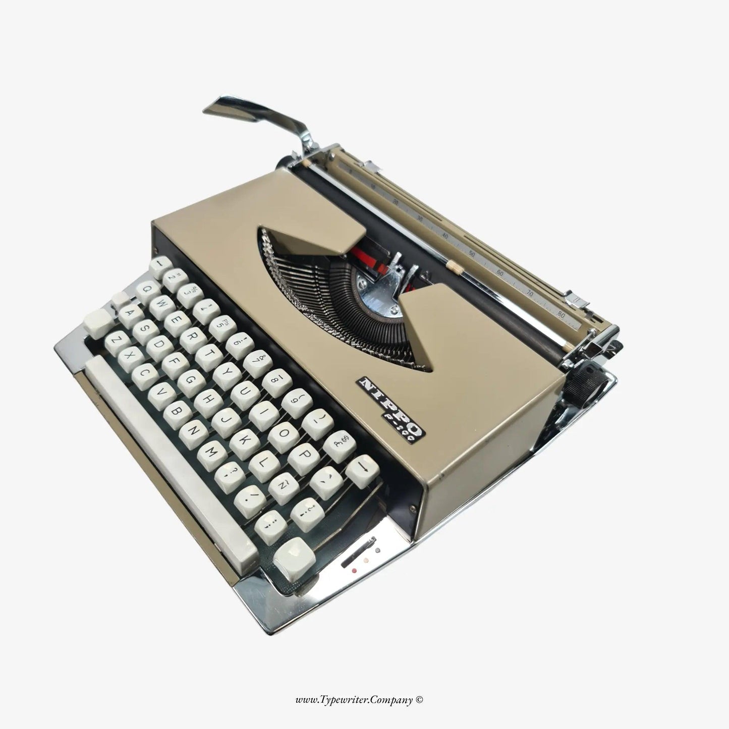 Nippo P-200 Manual Vintage Typewriter, Serviced, Qwerty Keyboard ElGranero Typewriter.Company