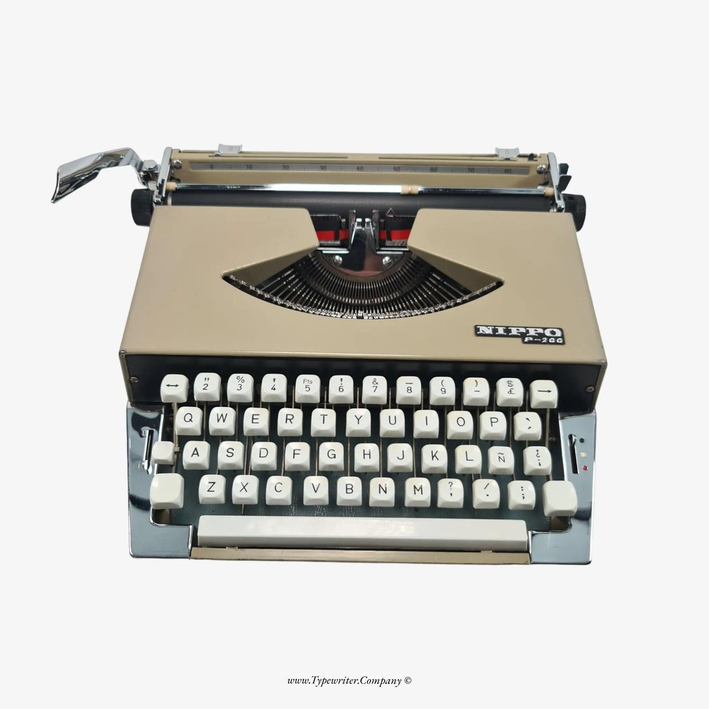 Nippo P-200 Manual Vintage Typewriter, Serviced, Qwerty Keyboard ElGranero Typewriter.Company