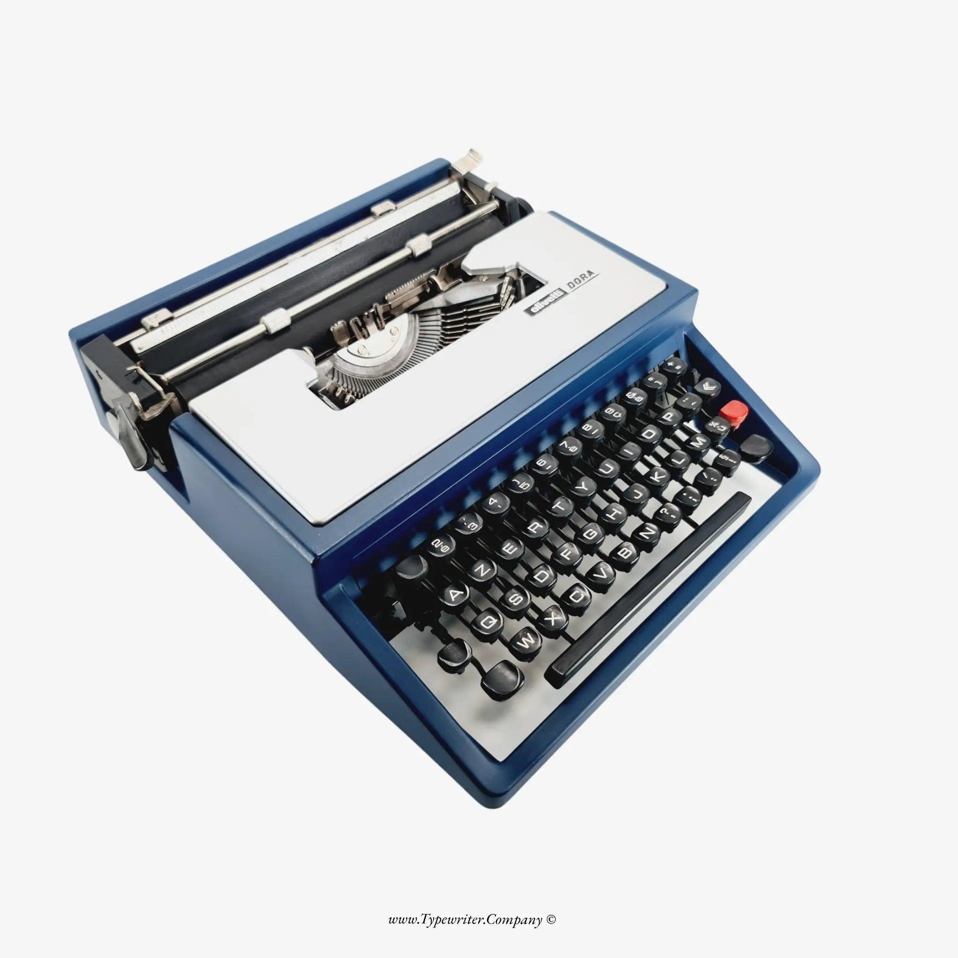 Olivetti Dora Typewriter, Vintage Manual, Refurbished, AZERTY Keyboard - ElGranero Typewriter.Company