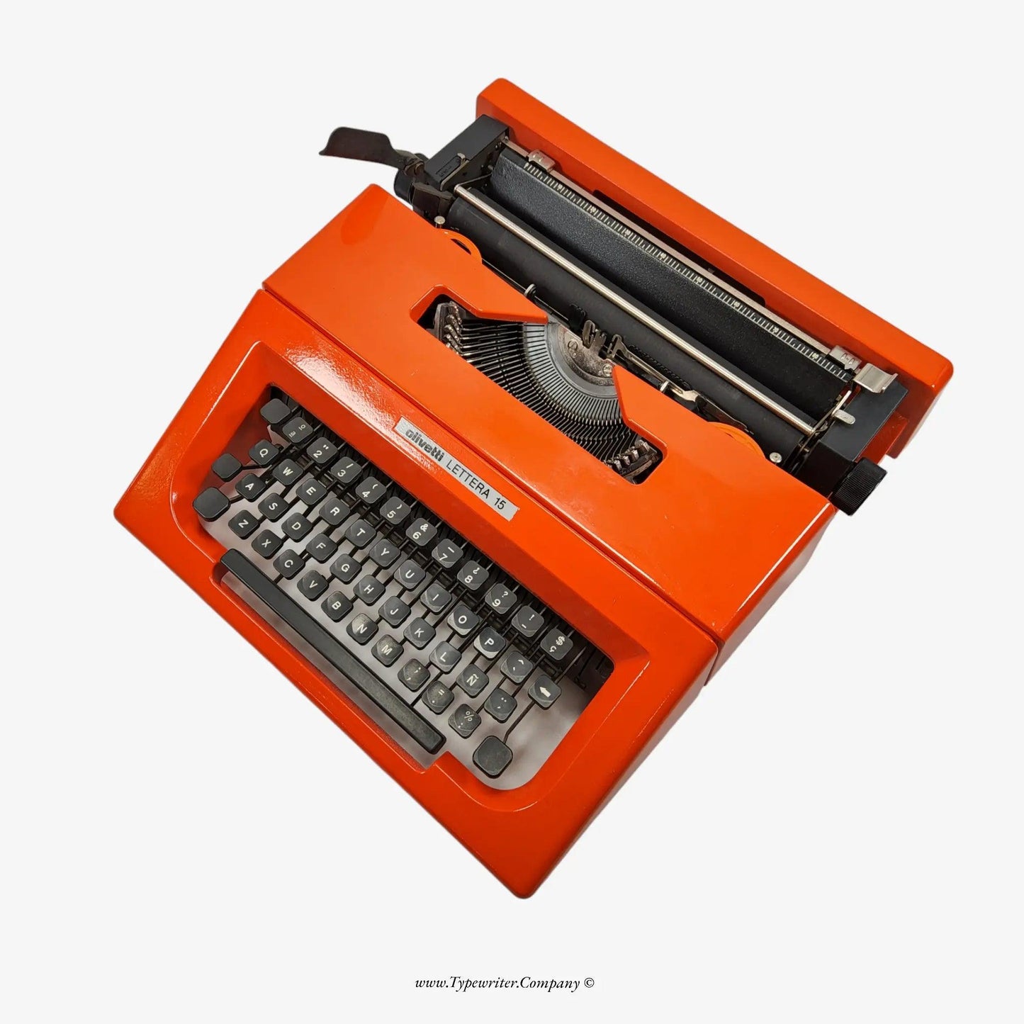 Olivetti Lettera 15, Orange Olivetti Typewriter, Vintage, Manual, Refurbished Typewriter.Company