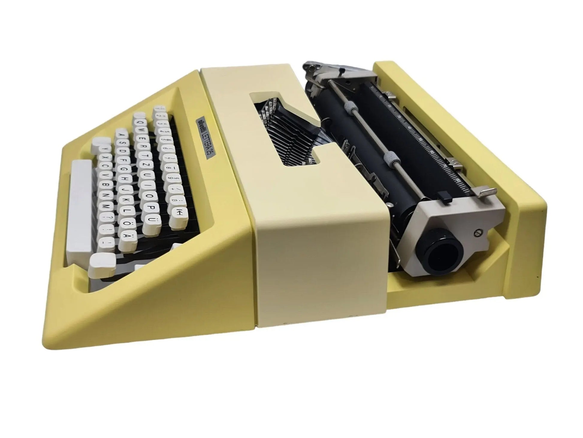 Olivetti Lettera 25 Buttercream Yellow Typewriter, Vintage, Manual Portable, Professionally Serviced by Typewriter.Company - ElGranero Typewriter.Company