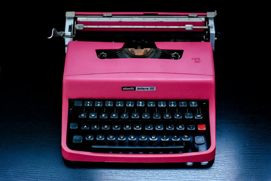 Olivetti Lettera 32 Custom Pink Typewriter, Vintage, Manual Portable, Professionally Serviced by Typewriter.Company - ElGranero Typewriter.Company