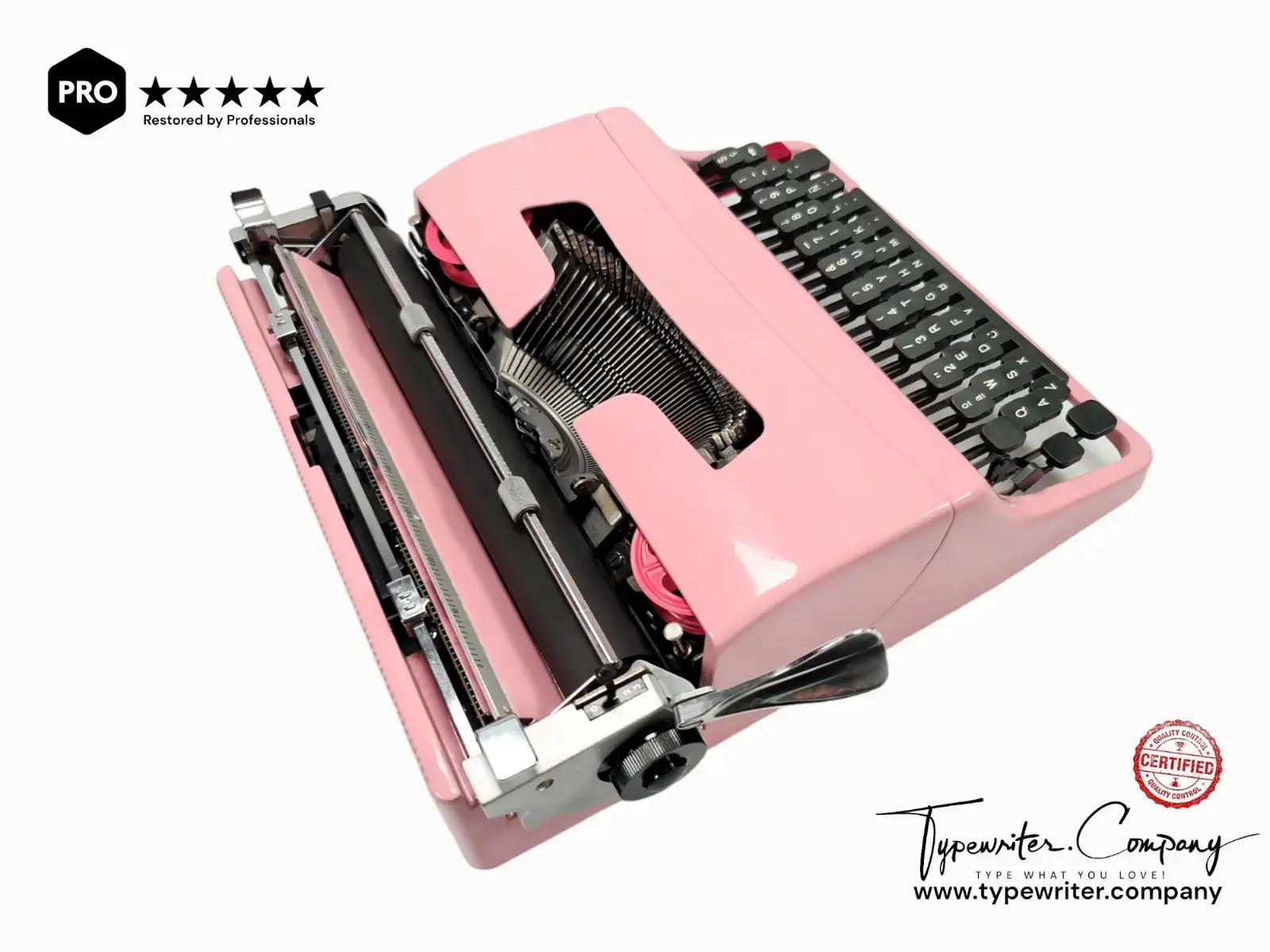 Olivetti Lettera 32 Flamingo Pink Vintage Manual Typewriter, Serviced - ElGranero Typewriter.Company