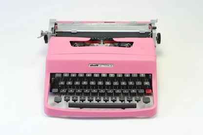 Olivetti Lettera 32 Rosa, Máquina de Escribir Manual Vintage, Restaurada - ElGranero Typewriter.Company