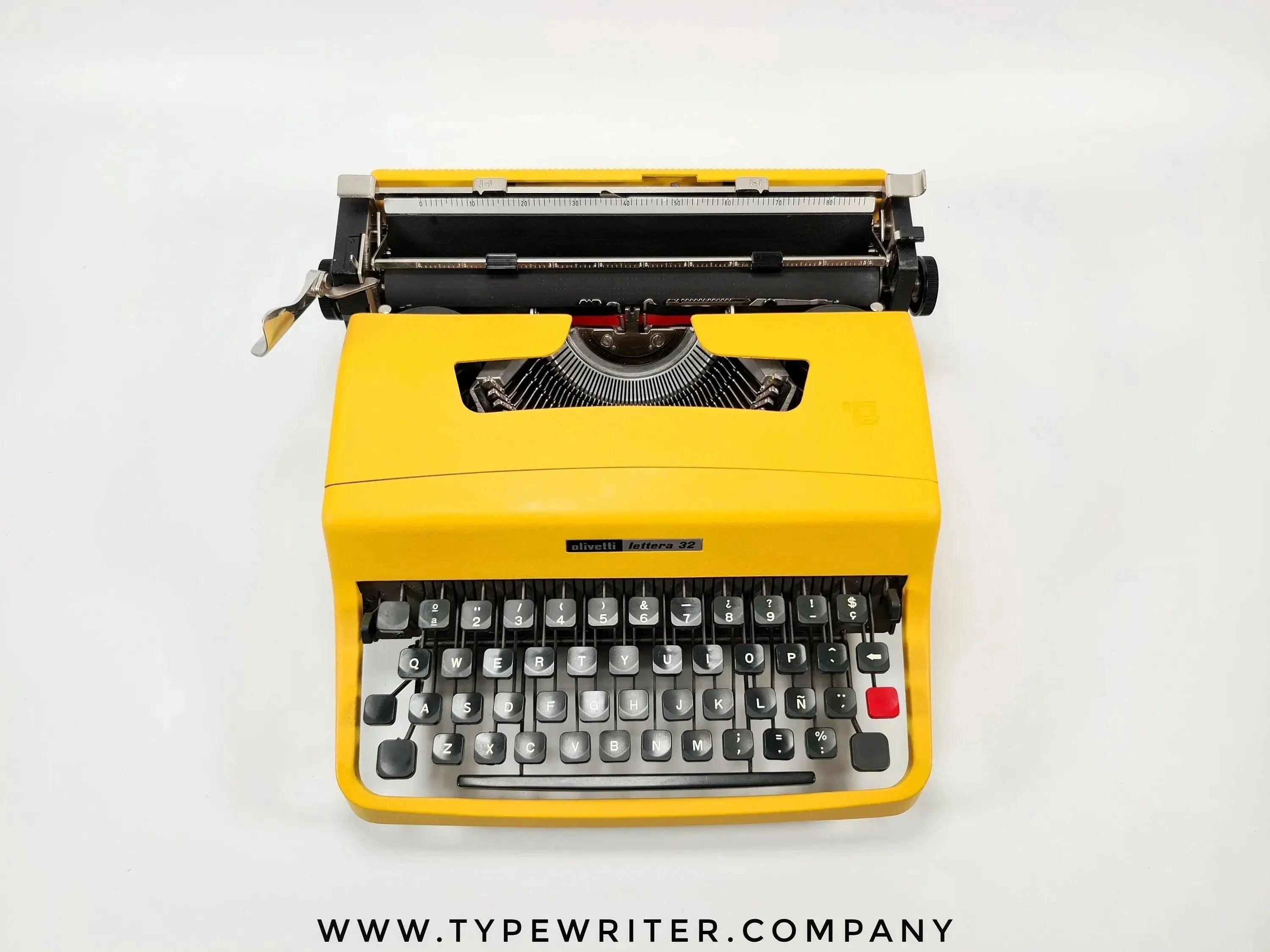 Olivetti Lettera 32, Yellow Manual Vintage Typewriter, Restored