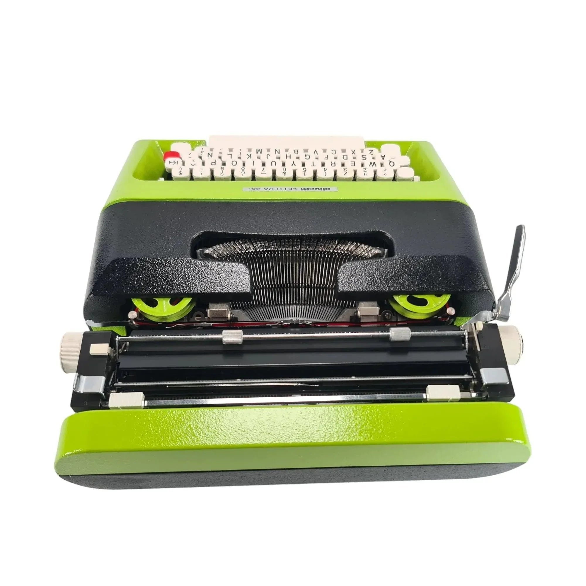 Olivetti Lettera 35 Black and Green Manual Vintage Typewriter