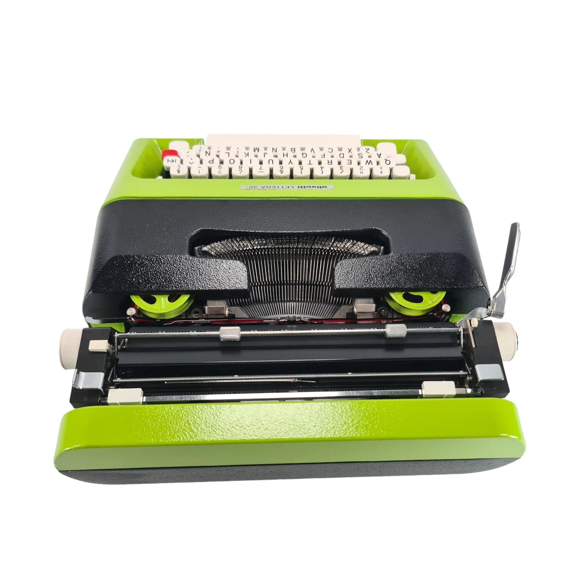 Olivetti Lettera 35 Black, Green Manual Vintage Typewriter, Serviced - ElGranero Typewriter.Company