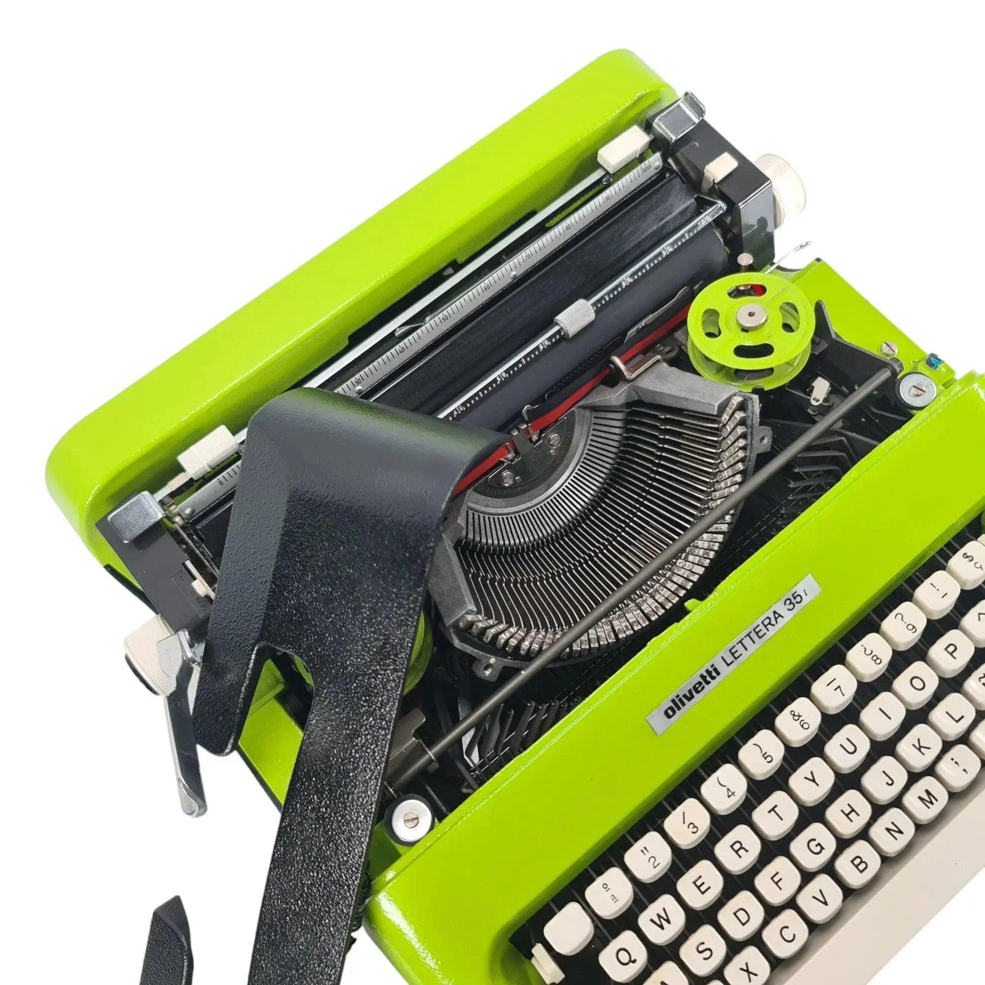 Olivetti Lettera 35 Black and Green Manual Vintage Typewriter