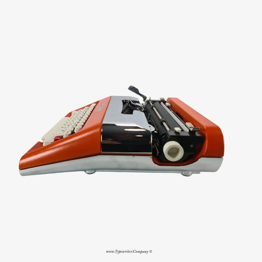Olivetti Lettera 35 Orange & Silver Manual Vintage Typewriter, Refurbished ElGranero Typewriter.Company