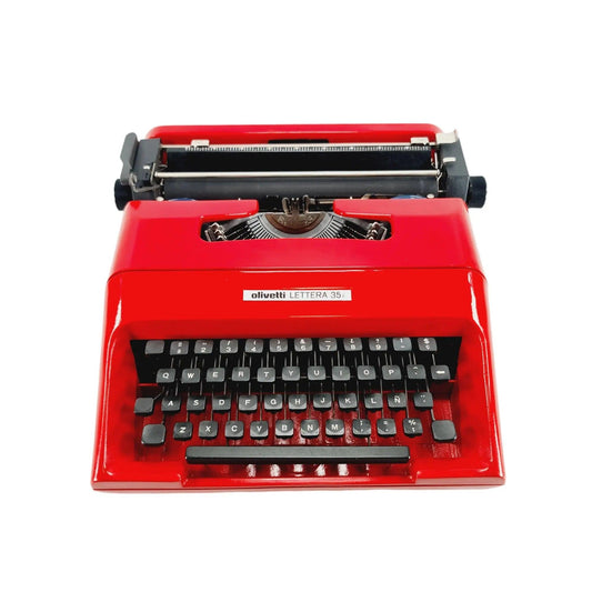 Olivetti Lettera 35 Red Manual Vintage Typewriter, Refurbished - ElGranero Typewriter.Company