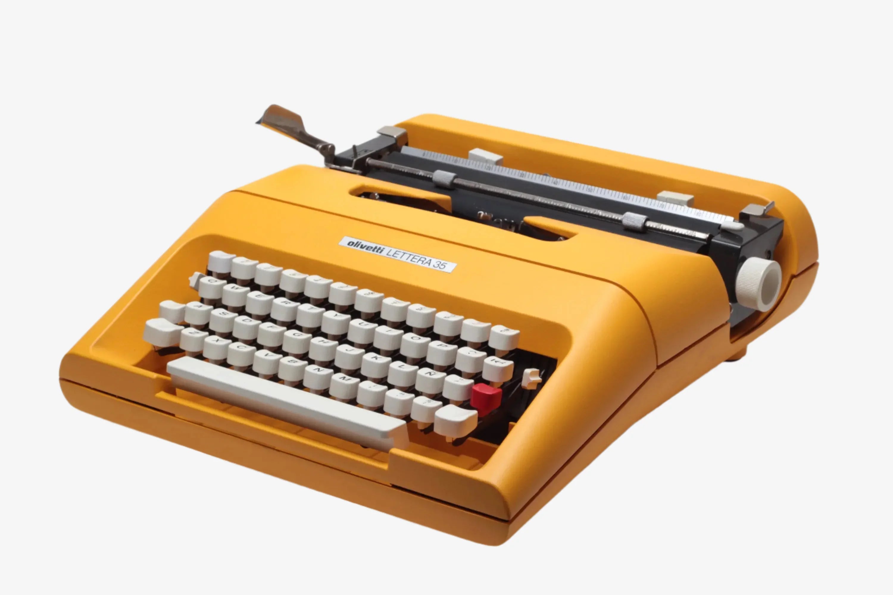 Iconic Olivetti Lettera 35 Yellow Vintage, Manual Typewriter