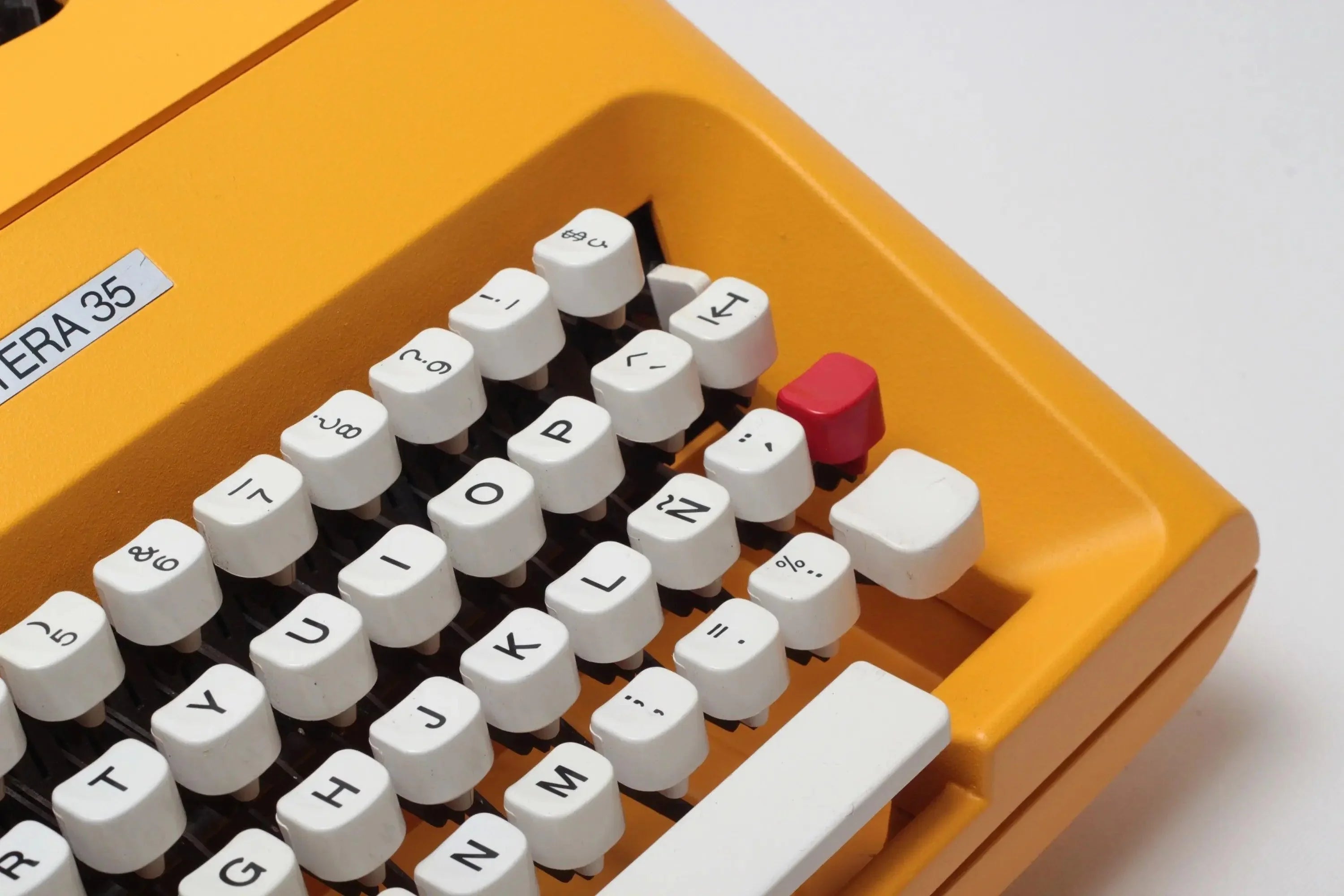 Iconic Olivetti Lettera 35 Yellow Vintage, Manual Typewriter