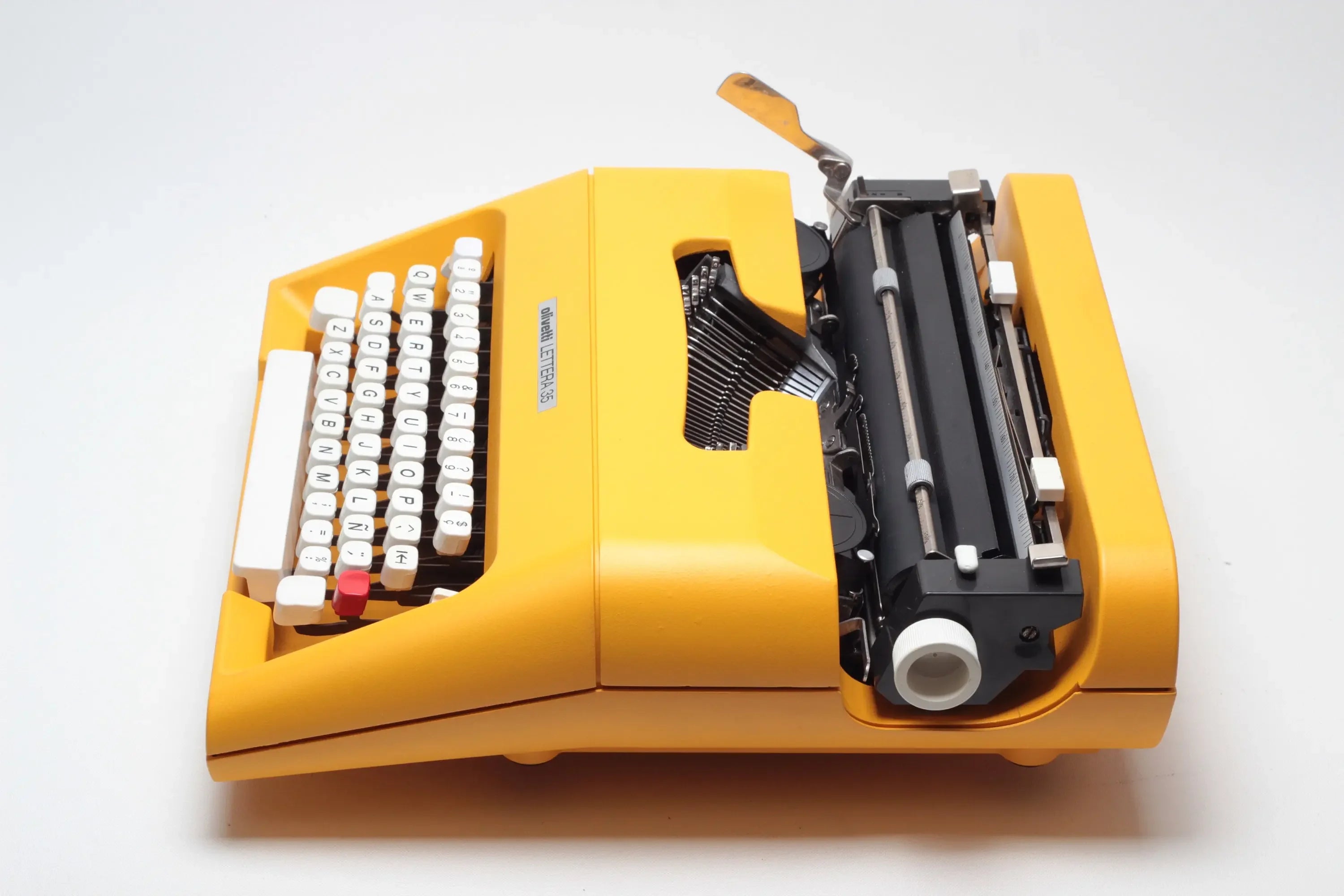 Iconic Olivetti Lettera 35 Yellow Vintage, Manual Typewriter