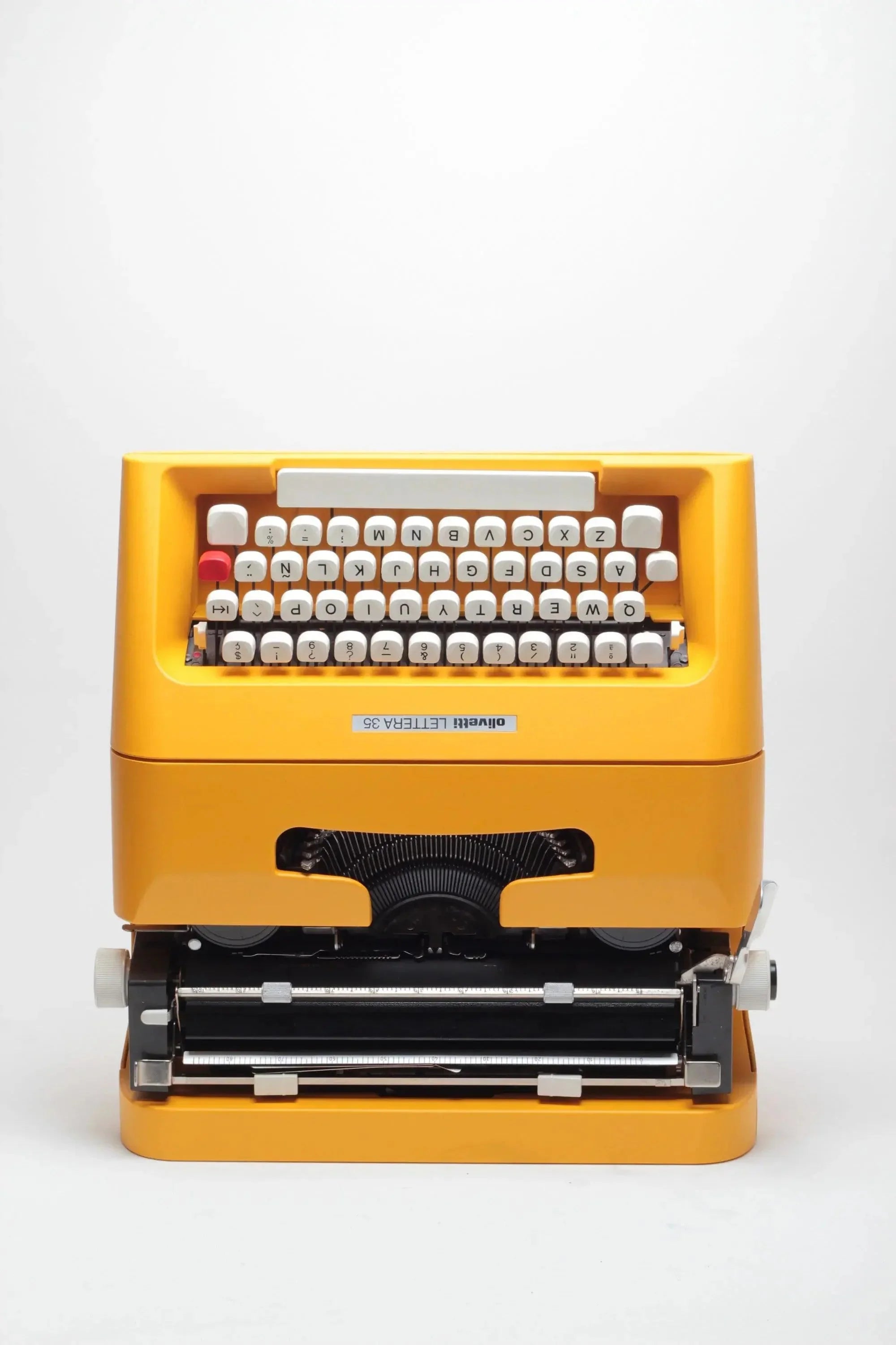 Iconic Olivetti Lettera 35 Yellow Vintage, Manual Typewriter
