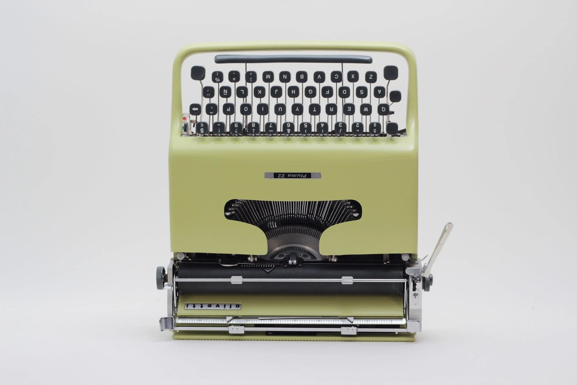 Olivetti Lettera Pluma 22 Light Green Typewriter, Vintage, Manual Portable, Professionally Serviced by Typewriter.Company - ElGranero Typewriter.Company