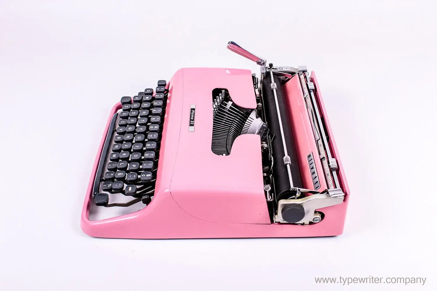 Olivetti Lettera Pluma 22 Light Pink Typewriter, Vintage, Manual Portable, Professionally Serviced by Typewriter.Company - ElGranero Typewriter.Company