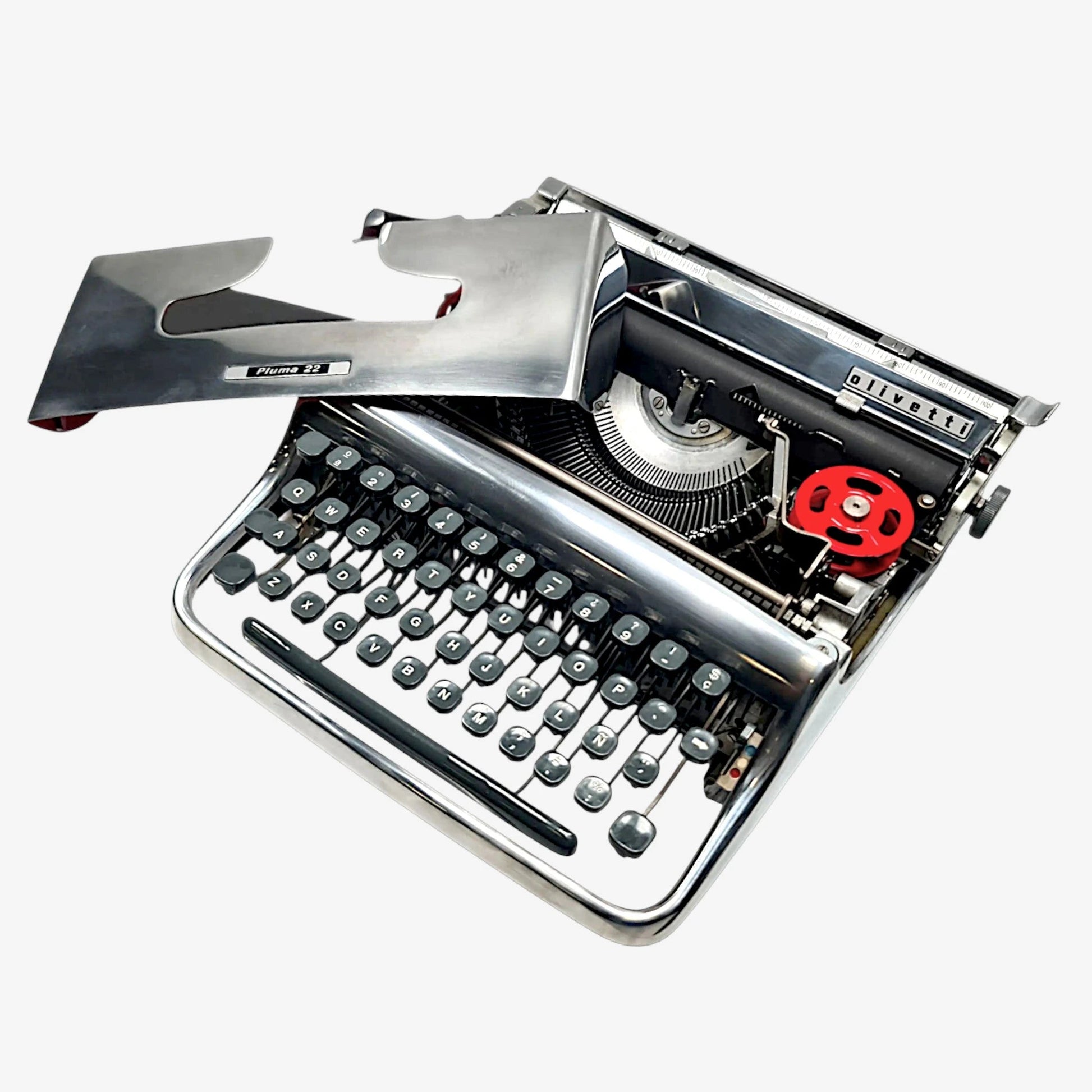 Olivetti Pluma 22 - Limited Polished Silver Edition Typewriter QWERTY  ElGranero Typewriter.Company