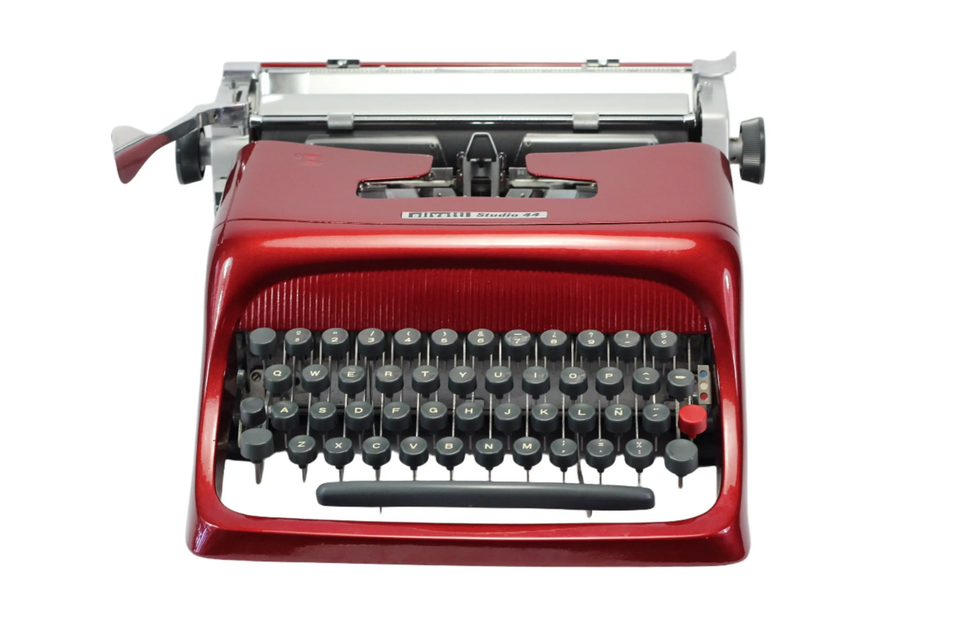 Olivetti Studio 44 Burgundy Vintage Typewriter, Serviced - ElGranero Typewriter.Company