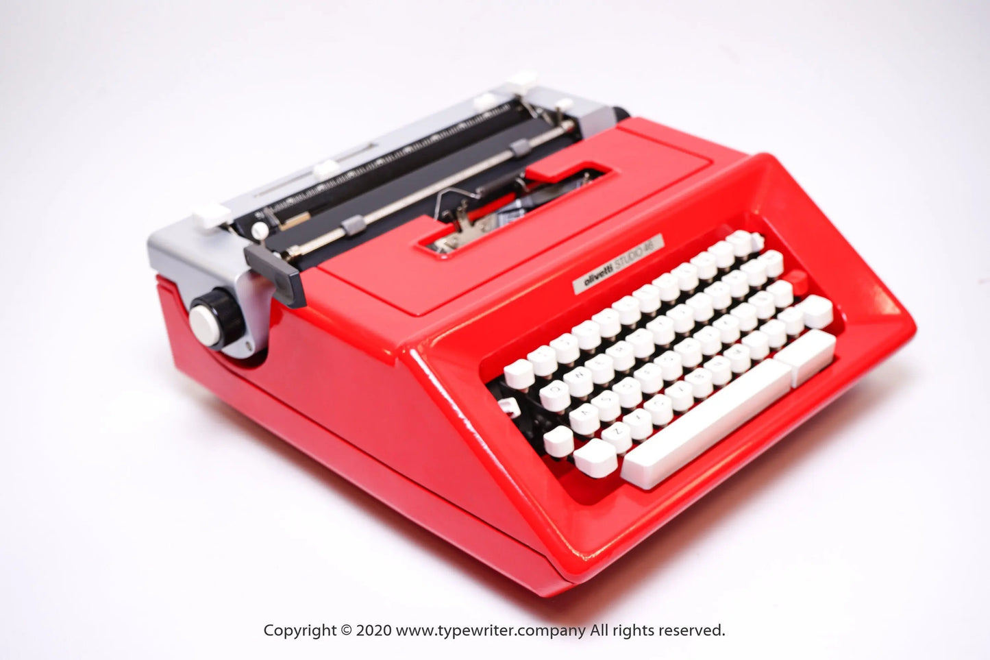 Olivetti Studio 46 Custom Red Typewriter, Vintage, Mint Condition, Manual Portable, Professionally Serviced by Typewriter.Company - ElGranero Typewriter.Company
