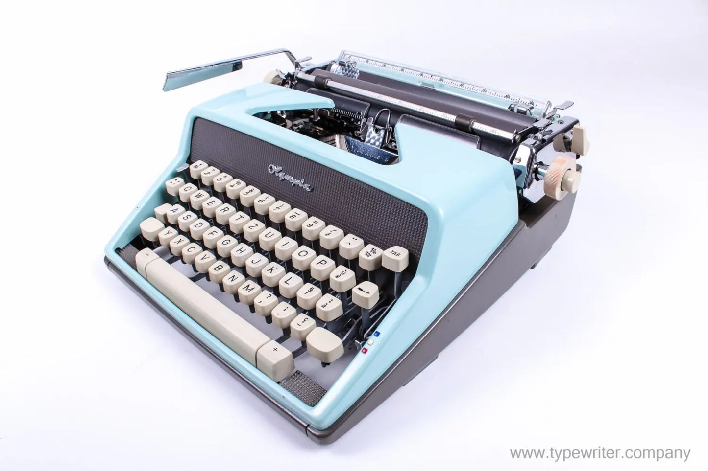 Olympia Monica SM7 Blue Typewriter, Vintage, Mint Condition, Manual Portable, Professionally Serviced by Typewriter.Company - ElGranero Typewriter.Company