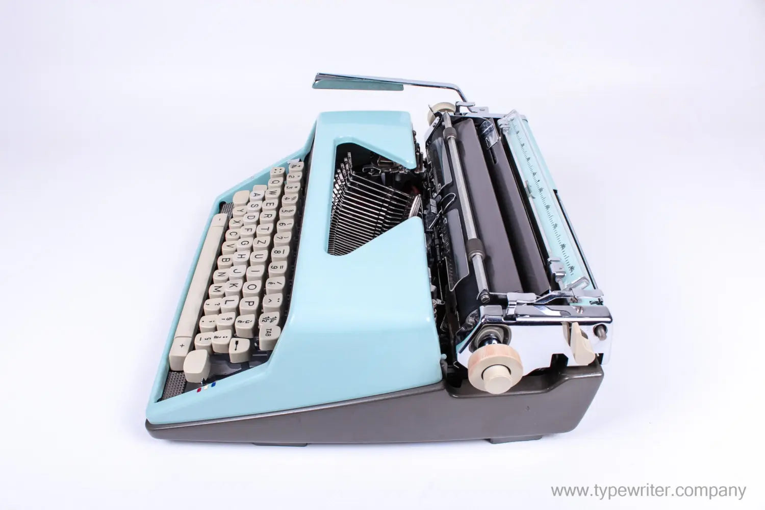 Olympia Monica SM7 Blue Typewriter, Vintage, Mint Condition, Manual Portable, Professionally Serviced by Typewriter.Company - ElGranero Typewriter.Company