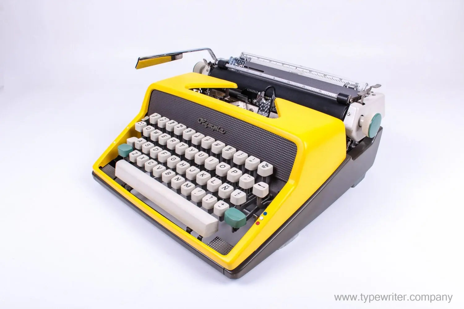 Olympia Monica SM7 Yellow Typewriter, Vintage, Mint Condition, Manual Portable, Professionally Serviced by Typewriter.Company - ElGranero Typewriter.Company
