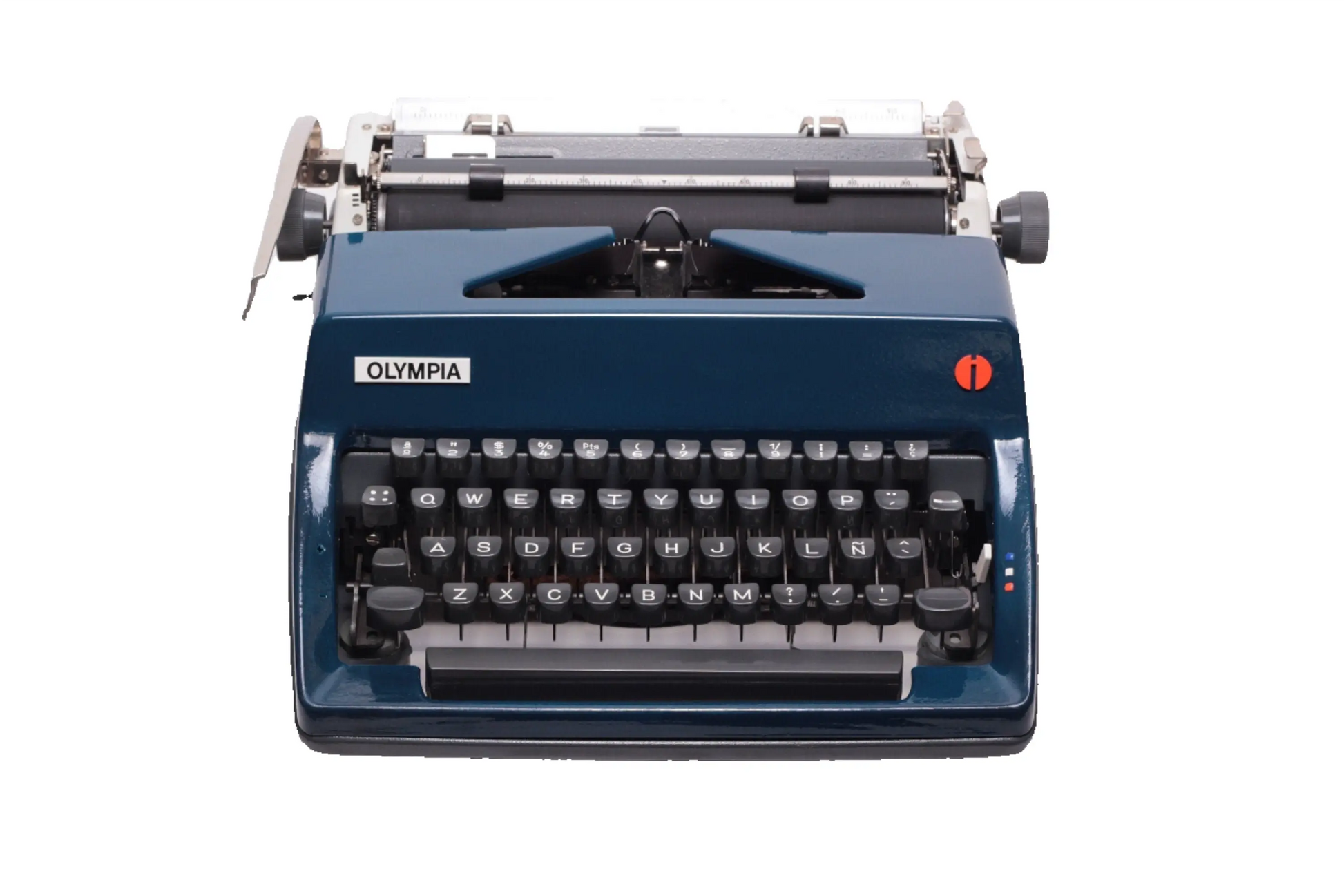 Olympia SM Navy Blue Vintage Manual Portable Typewriter, Serviced - ElGranero Typewriter.Company