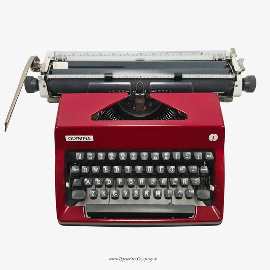 Olympia SM9 Typewriter A3, Burgundy, QWERTY Keyboard, Refurbished ElGranero Typewriter.Company